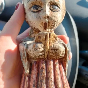 statua legno angelo che canta vintage austin