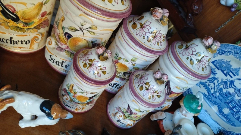 set barattoli vasi albarello ceramica cucina set barattoli vasi albarello ceramica cucina