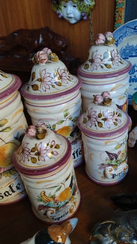 set barattoli vasi albarello ceramica cucina set barattoli vasi albarello ceramica cucina