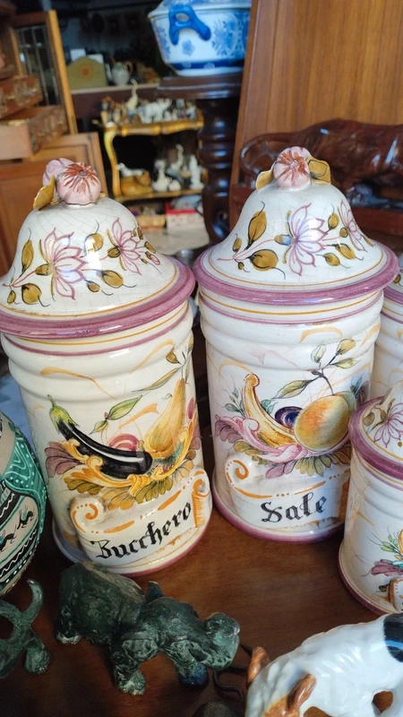 set barattoli vasi albarello ceramica cucina set barattoli vasi albarello ceramica cucina