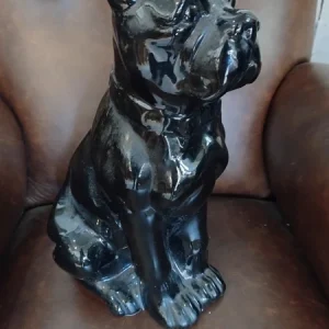 grande cane boxer nero ceramica