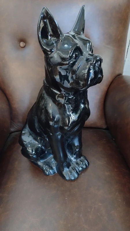 grande cane boxer nero ceramica grande cane boxer nero ceramica