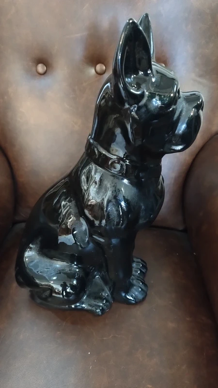 grande cane boxer nero ceramica grande cane boxer nero ceramica