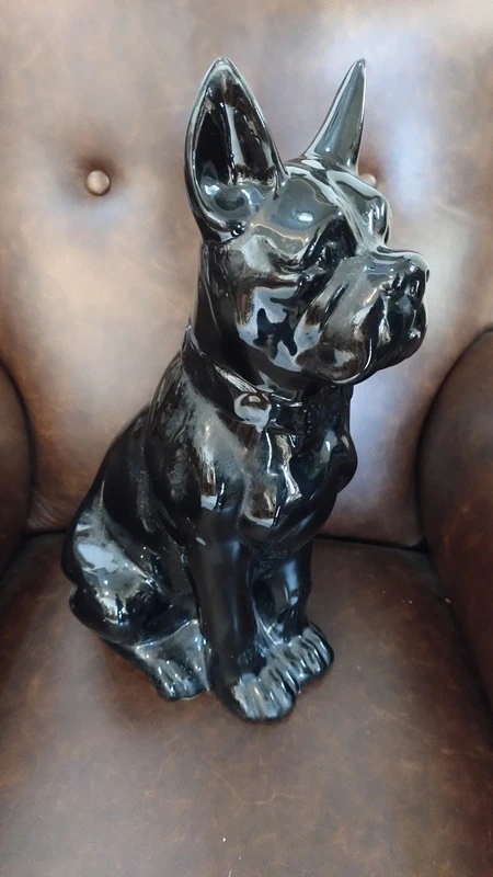 grande cane boxer nero ceramica grande cane boxer nero ceramica