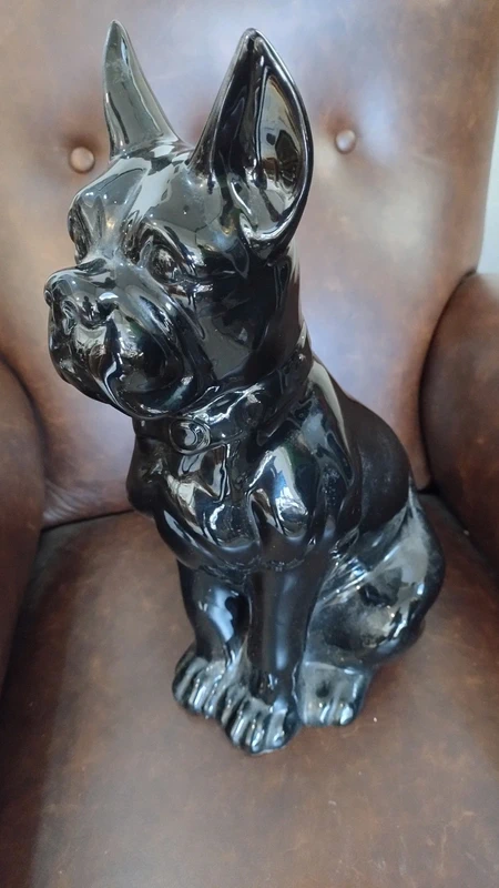 grande cane boxer nero ceramica grande cane boxer nero ceramica