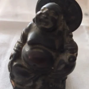 miniatura buddha sorridente in bronzo