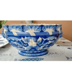 cachepot vaso jardiniere barbotine gustave de bruyn fives lille