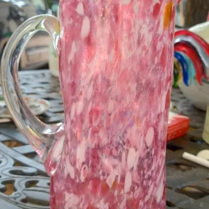 bottiglia vetro opalino decoro fiori con tappo (copia)
