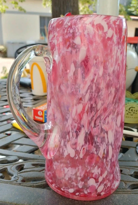 brocca caraffa vetro rosa e bianco brocca caraffa vetro rosa e bianco