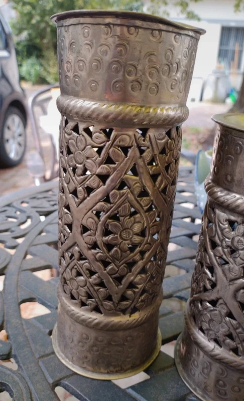 coppia porta cero candela metallo traforato argentato coppia porta cero candela metallo traforato argentato
