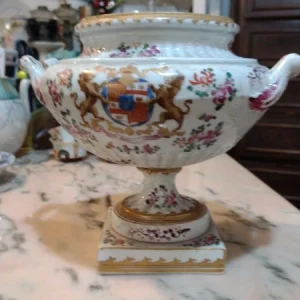 coppa vaso porcellana finemente decorata francia