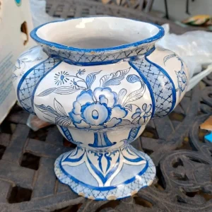 coppia antico albarello vaso farmacia maiolica