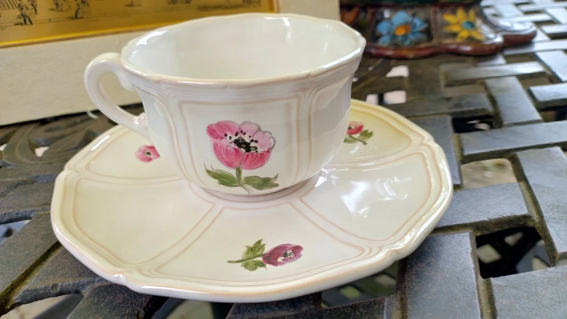 coppia tazza da tè con piattino motton france coppia tazza da tè con piattino motton france