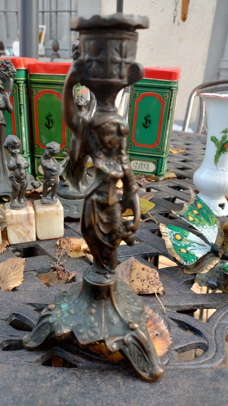 coppia candeliere candelabro porta candela donna bronzo antico coppia candeliere candelabro porta candela donna bronzo antico