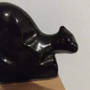 gatto cat chat in ceramica nera