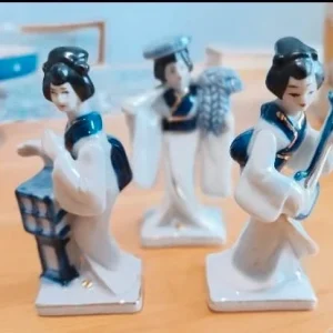 tris trio statuina geisha made in japan