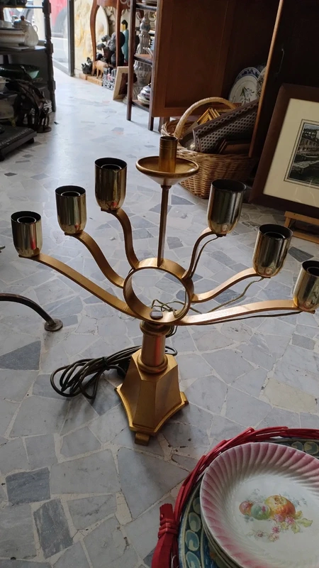 lampada con porta candela hanukkah 7 bracci lampada con porta candela hanukkah 7 bracci