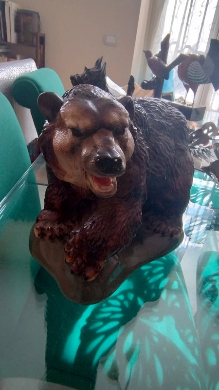 grande orso bruno in gesso vintage grande orso bruno in gesso vintage