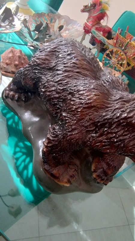 grande orso bruno in gesso vintage grande orso bruno in gesso vintage