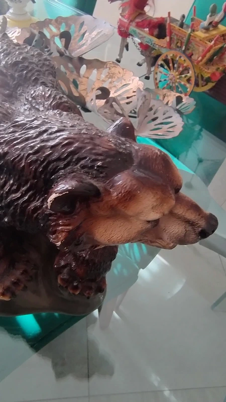 grande orso bruno in gesso vintage grande orso bruno in gesso vintage