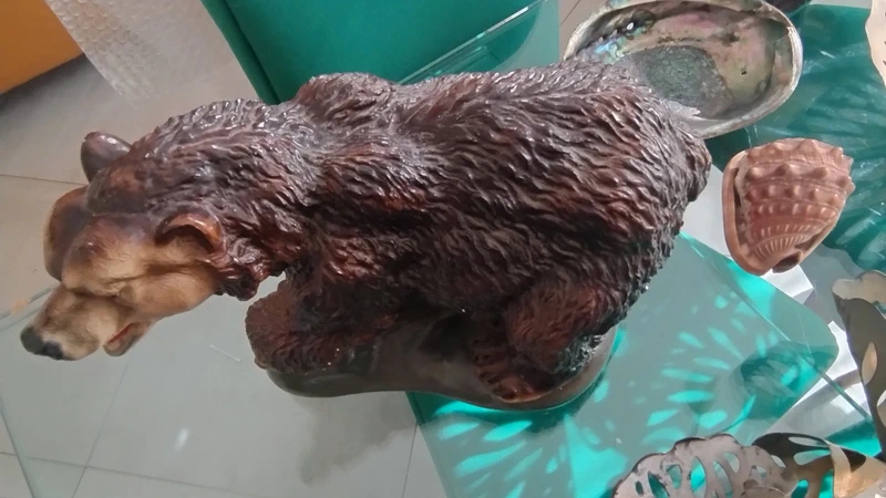 grande orso bruno in gesso vintage grande orso bruno in gesso vintage