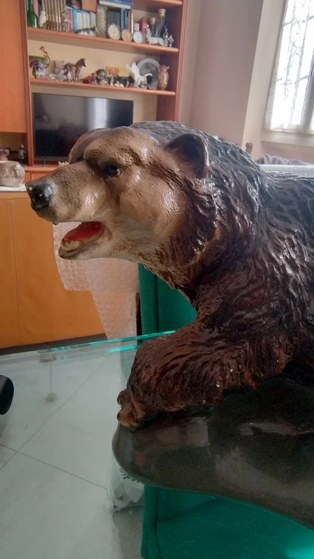 grande orso bruno in gesso vintage grande orso bruno in gesso vintage