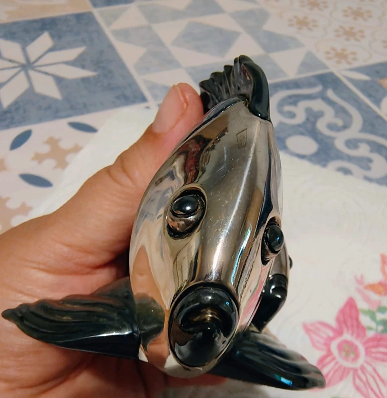 coppia pesci laminata in argento bicolore principi italy coppia pesci laminata in argento bicolore principi italy