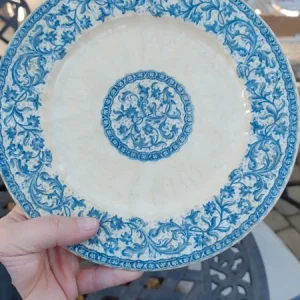 piatto antico gien france colore azzurro