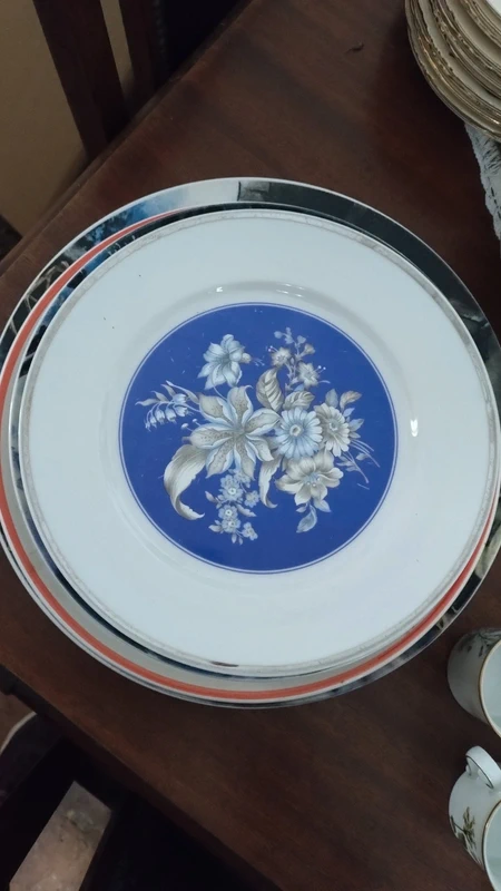 piatto decoro blu bianco grigio eschenbach bavaria piatto decoro blu bianco grigio eschenbach bavaria