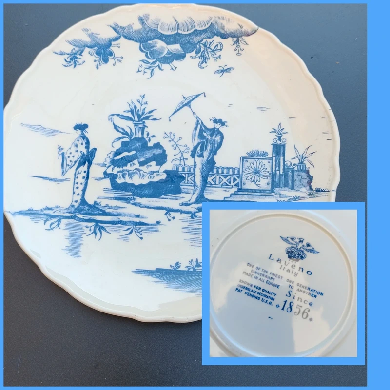 piatto decoro china blu bianco marchio laveno piatto decoro china blu bianco marchio laveno