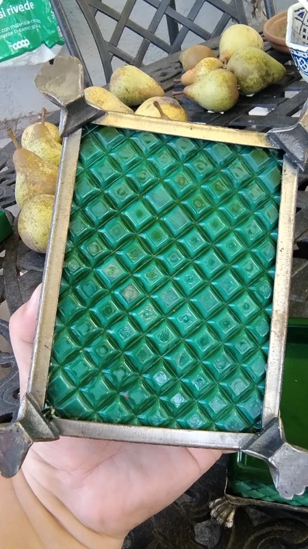posacenere e porta sigarette vetro cristallo malachite bohemia anni 30 posacenere e porta sigarette vetro cristallo malachite bohemia anni 30