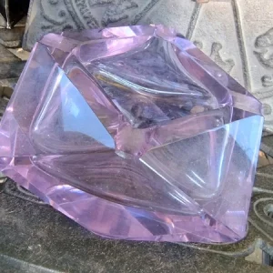 posacenere in cristallo viola lilla vintage