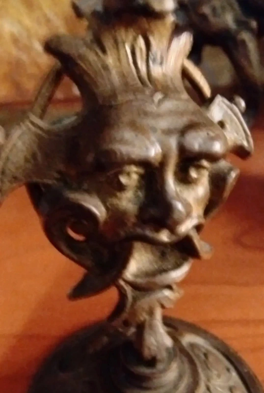maschera allegorica di satiro in bronzo maschera allegorica di satiro in bronzo