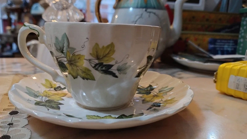 servizio thè myott england decoro verde foglie vite per 5 persone servizio thè myott england decoro verde foglie vite per 5 persone