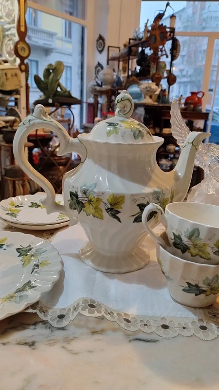 servizio thè myott england decoro verde foglie vite per 5 persone servizio thè myott england decoro verde foglie vite per 5 persone