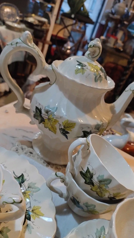 servizio thè myott england decoro verde foglie vite per 5 persone servizio thè myott england decoro verde foglie vite per 5 persone