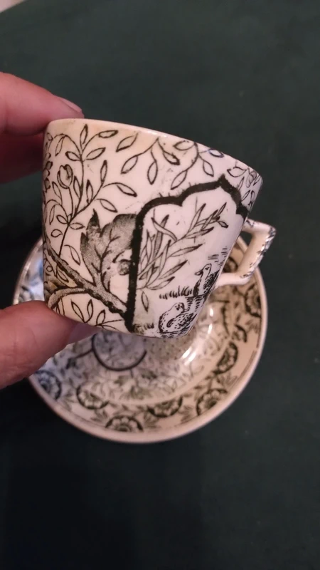 antica tazza tazzina da caffè decoro fiori e uccelli antica tazza tazzina da caffè decoro fiori e uccelli