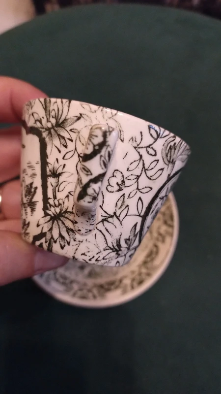antica tazza tazzina da caffè decoro fiori e uccelli antica tazza tazzina da caffè decoro fiori e uccelli
