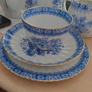 tazza decoro china blau doppio piattino richard ginori