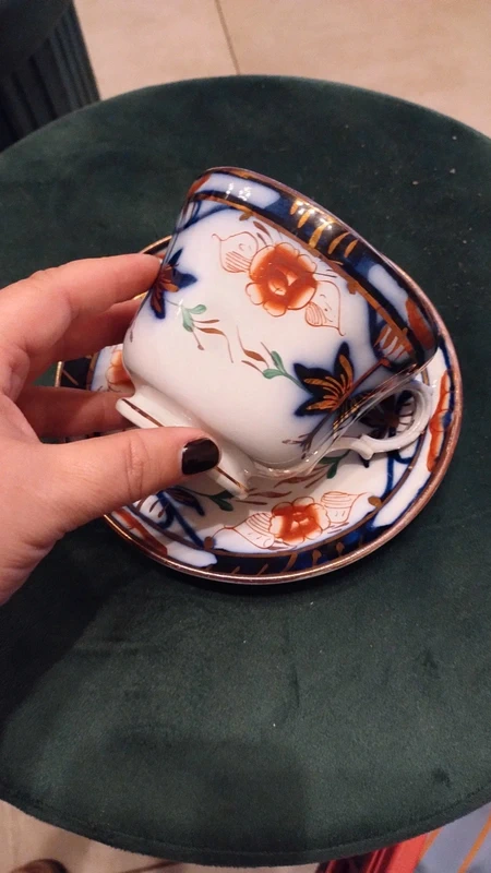 tazza da thè antica decori blu oro rosso tazza da thè antica decori blu oro rosso
