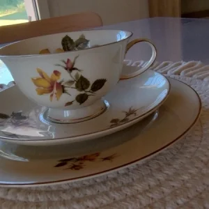 tazza tè thè doppio piattino rosa gialla rosenthal germany