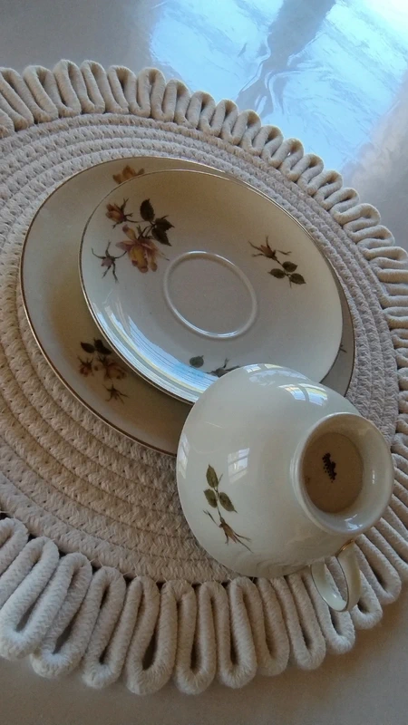 tazza tè thè doppio piattino rosa gialla rosenthal germany tazza tè thè doppio piattino rosa gialla rosenthal germany