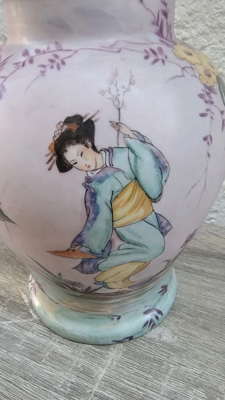 vaso porcellana antico dipinto a mano geisha vaso porcellana antico dipinto a mano geisha
