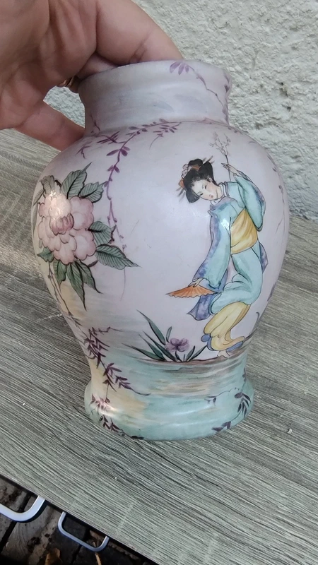 vaso porcellana antico dipinto a mano geisha vaso porcellana antico dipinto a mano geisha