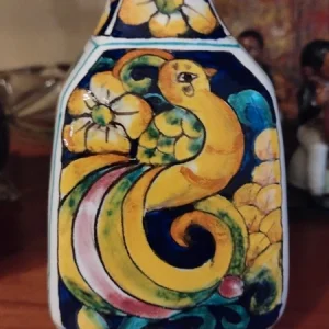 vaso bottiglia ceramica decorata italy