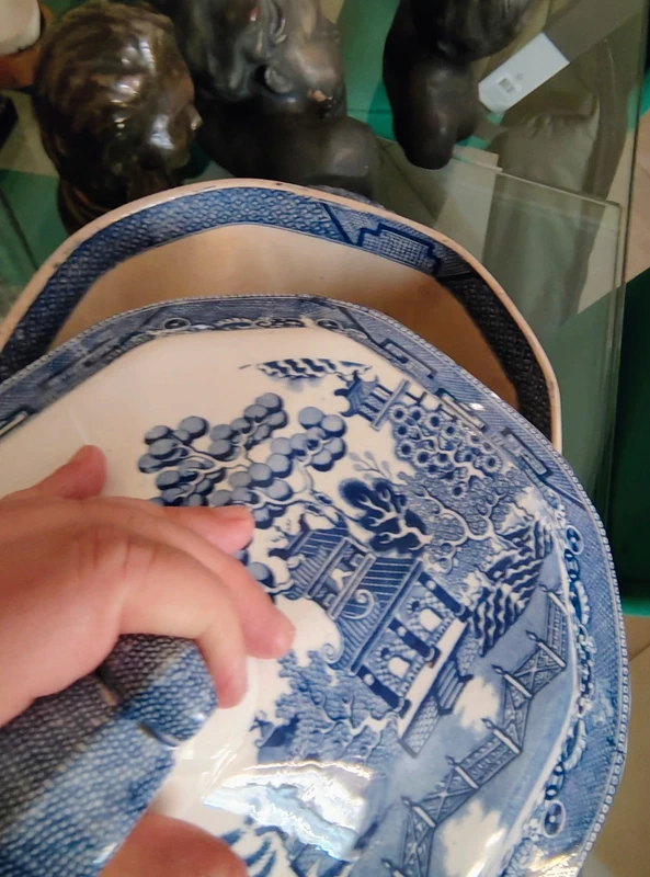 grande zuppiera presumibilmente inglese decoro china bianco e blu grande zuppiera presumibilmente inglese decoro china bianco e blu
