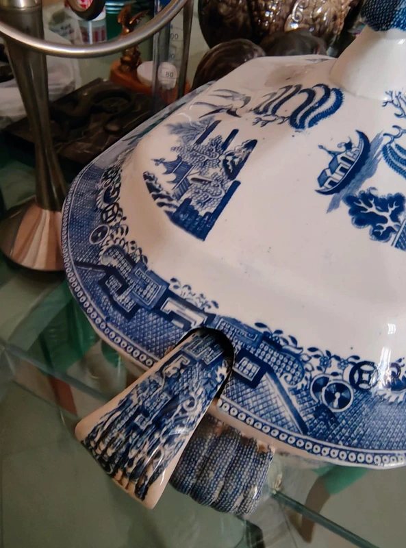 grande zuppiera presumibilmente inglese decoro china bianco e blu grande zuppiera presumibilmente inglese decoro china bianco e blu