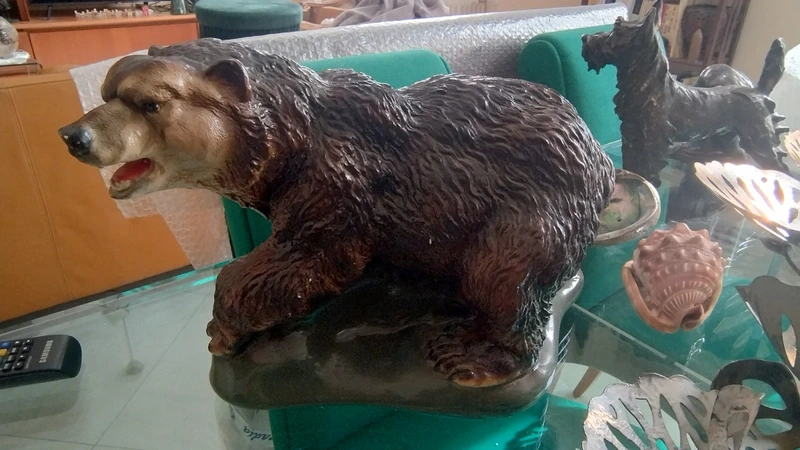 grande orso bruno in gesso vintage grande orso bruno in gesso vintage