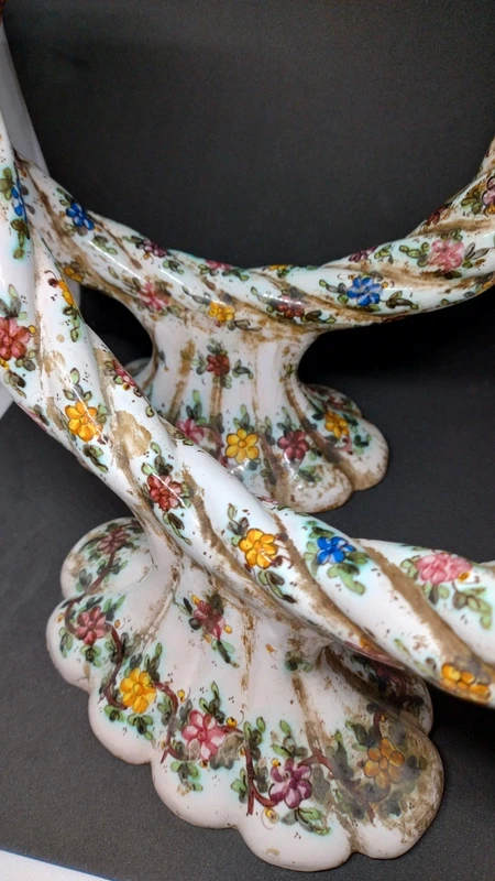 coppia candelabro candeliere ceramica fiori cam gubbio coppia candelabro candeliere ceramica fiori cam gubbio