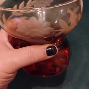 servizio 4 bicchiere liquore vintage vetro ambrato